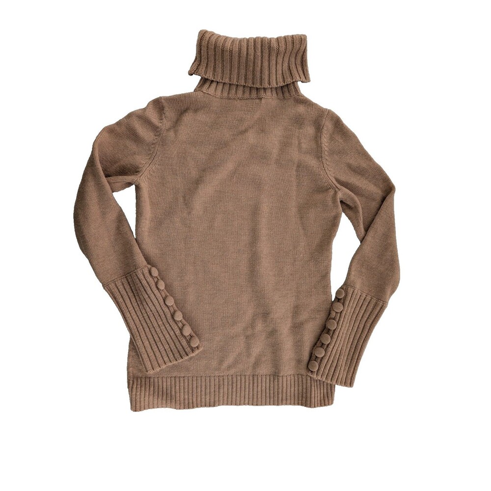 Banana Republic Womens Small S Wool Blend Turtleneck Sweater Camel Tan NEW